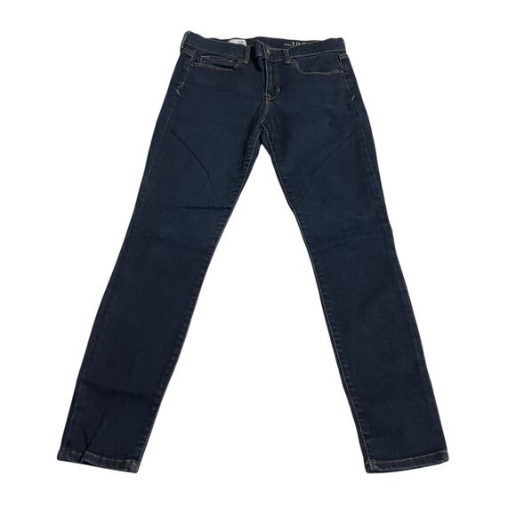 Gap 1969 Womens Jeans Size 28 Legging Jean Mid Rise Dark Wash Zip Fly Blue Denim - Picture 1 of 11